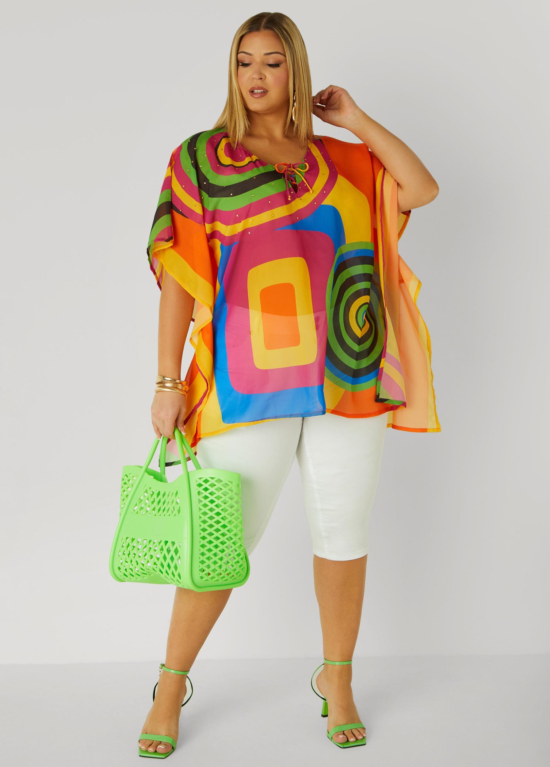 Printed Lace Up Tunic Product Image