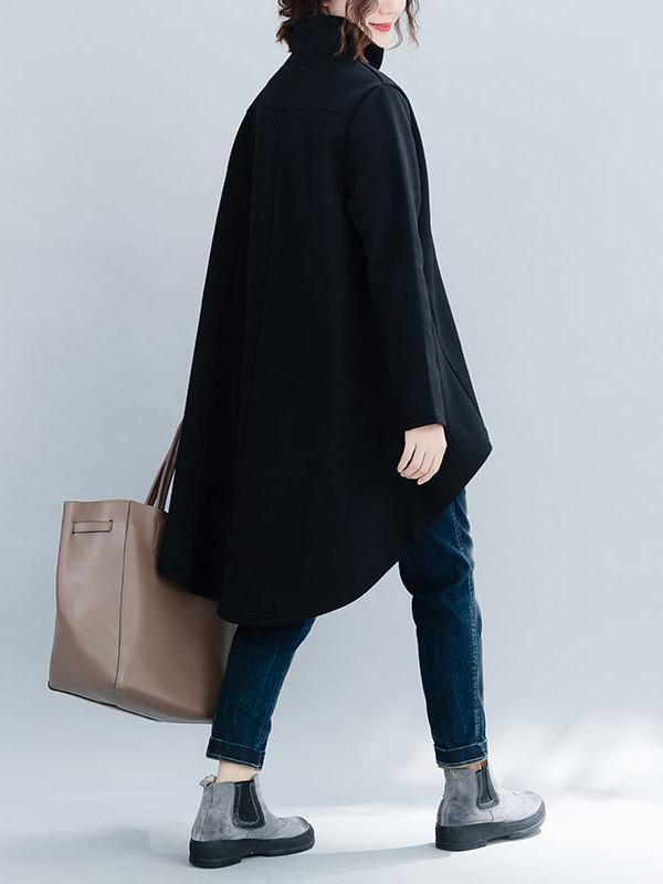 Loose Turtleneck Cropped Sweatshirt Product Image