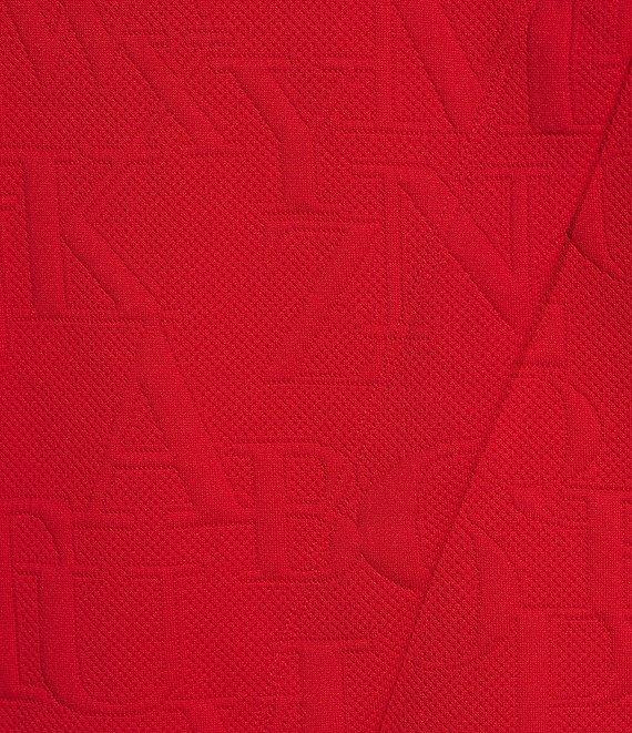 Ali Miles Knit Jacquard Button Detail Mock Neck 3/4 Sleeve Tunic Product Image