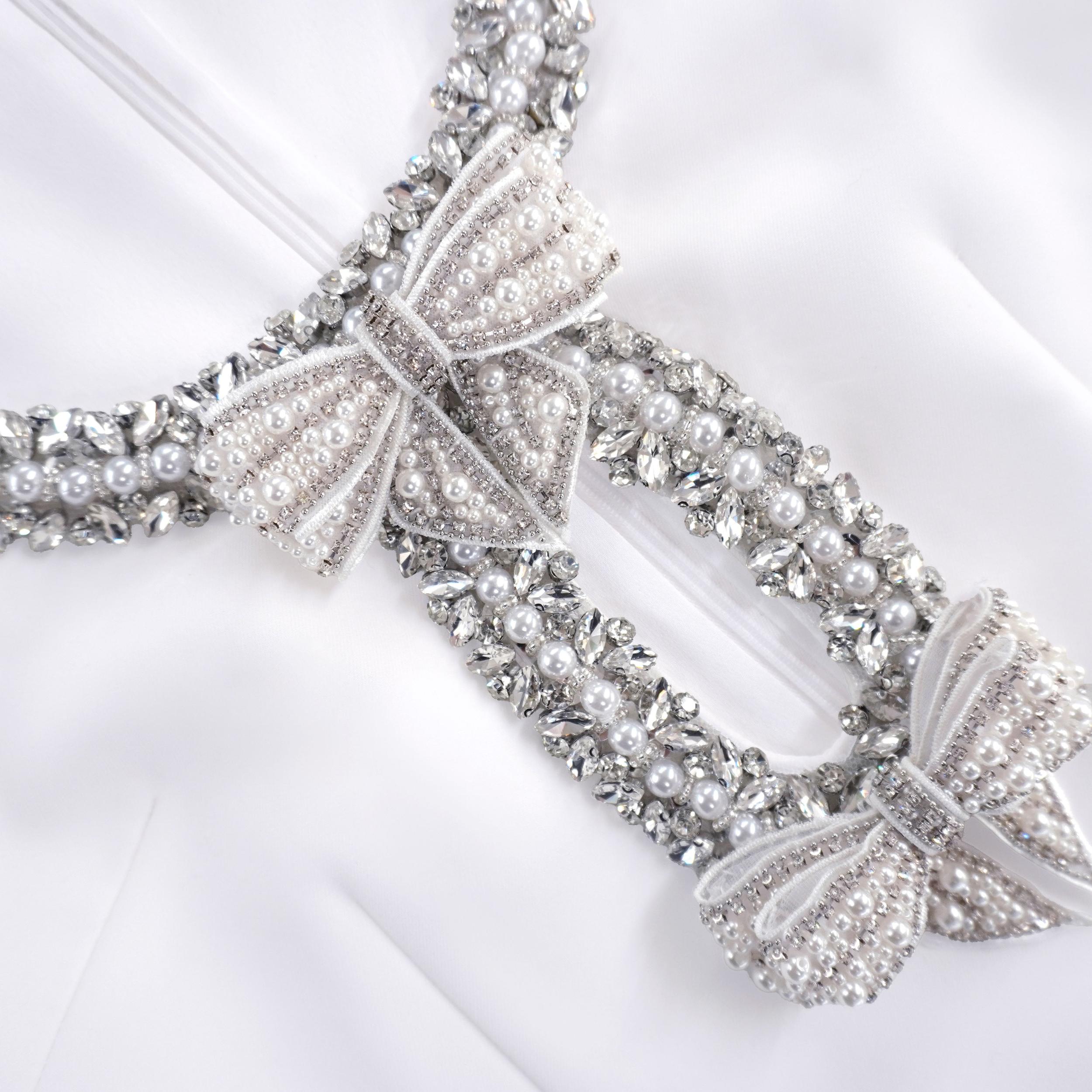 White Crepe Bow Midi Dress Product Image