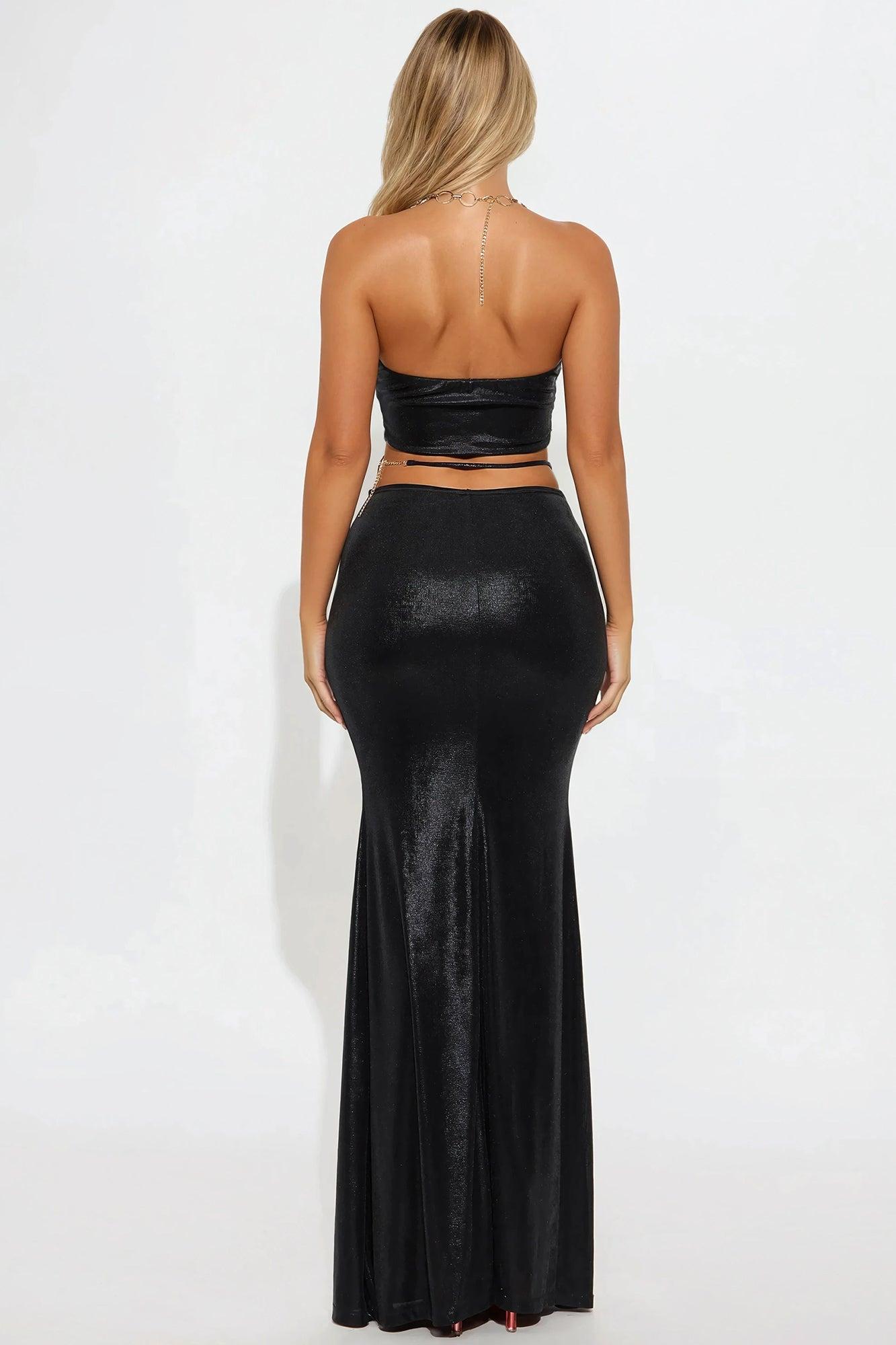 Coastal Dream Maxi Skirt Set - Black Product Image