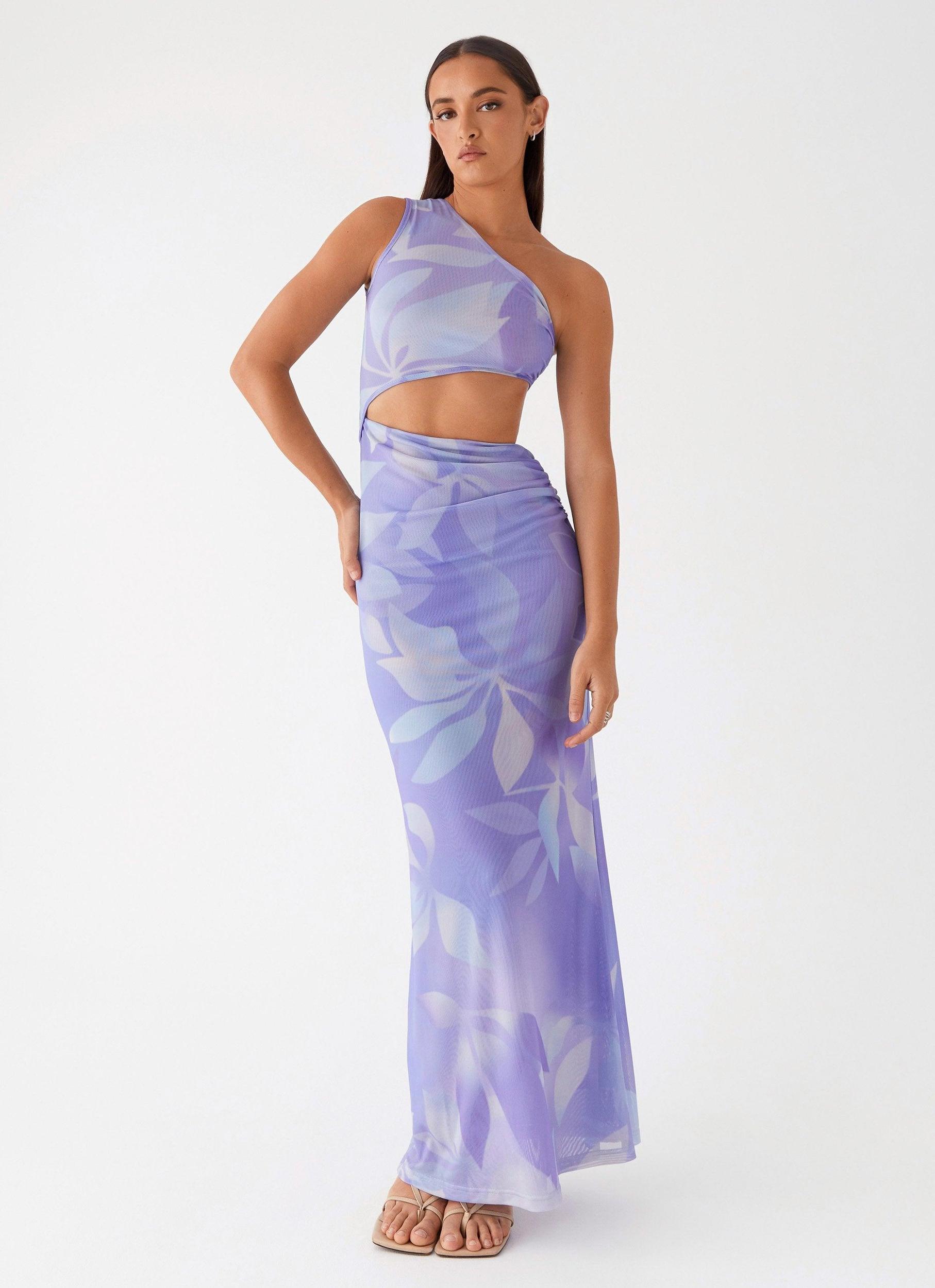 Shadows In The Sun Mesh Maxi Dress - Purple Rain Product Image