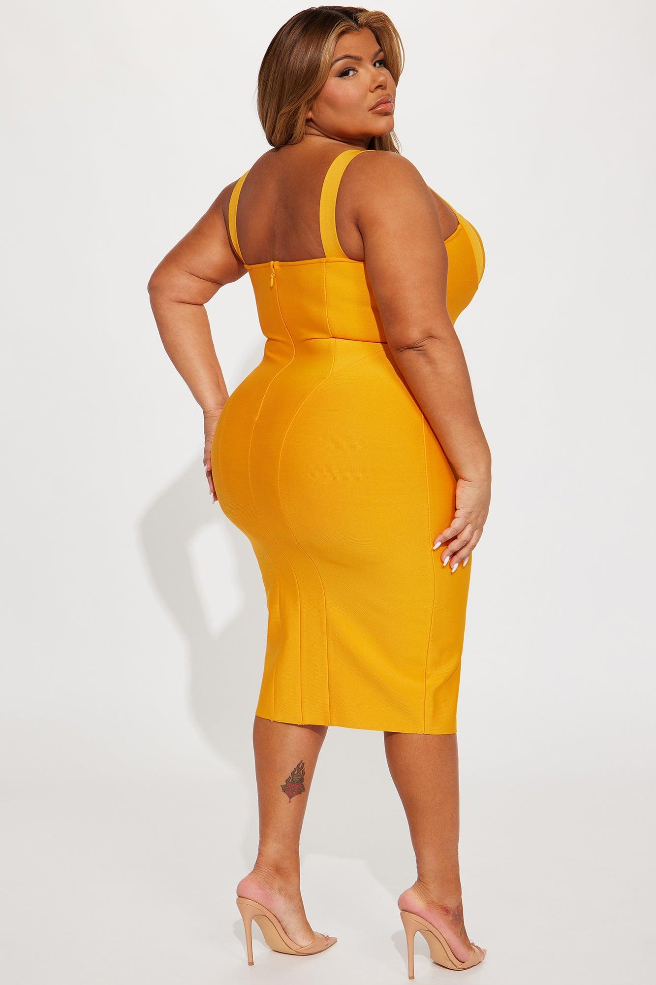 Cierra Bandage Midi Dress - Orange Product Image