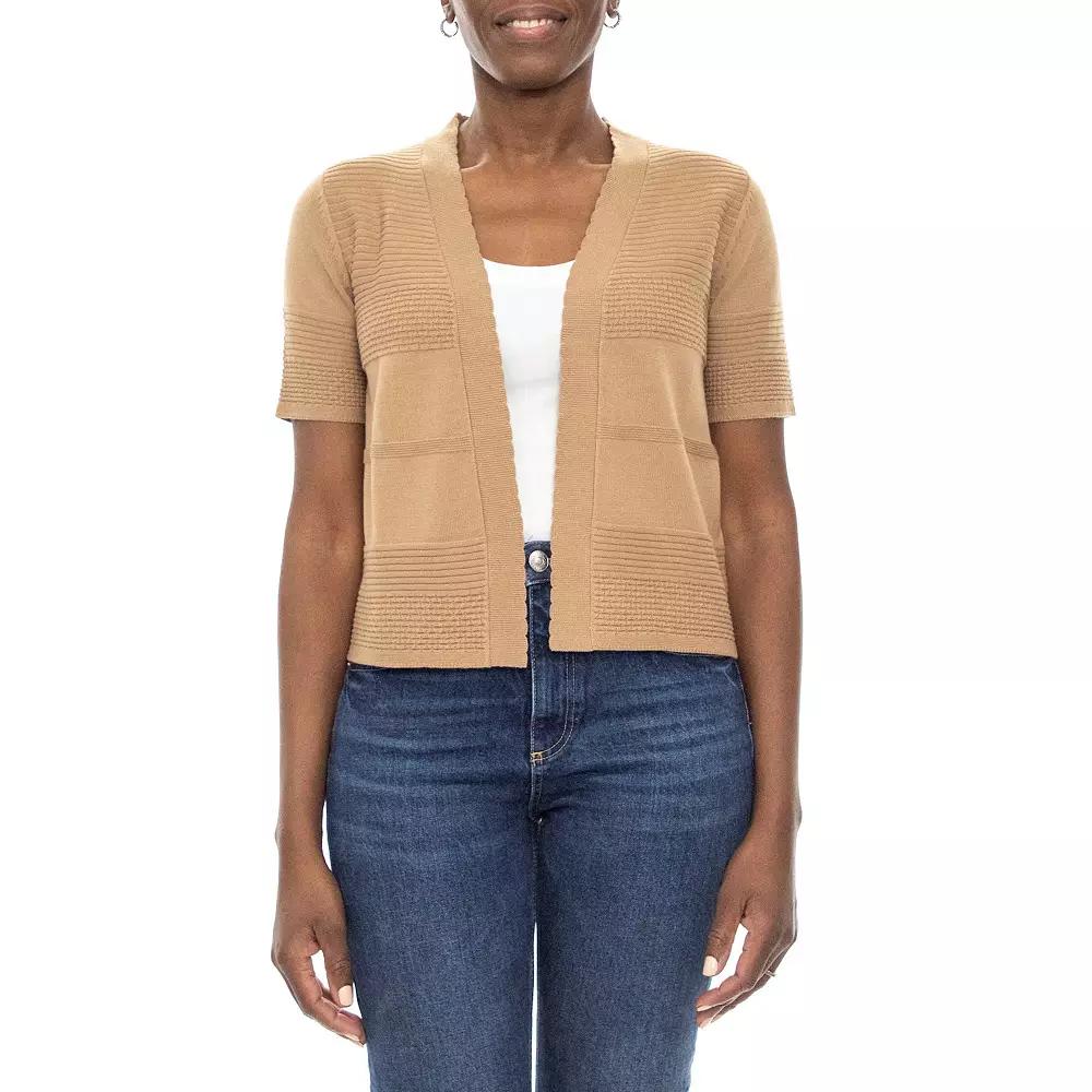 Women's Nina Leonard Stitched Cardigan, Size: Large Product Image
