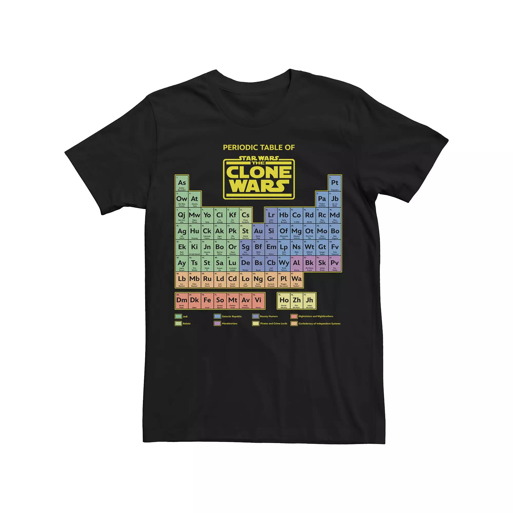 Men's Star Wars Clone Wars Table Periodic Table Tee,  Product Image