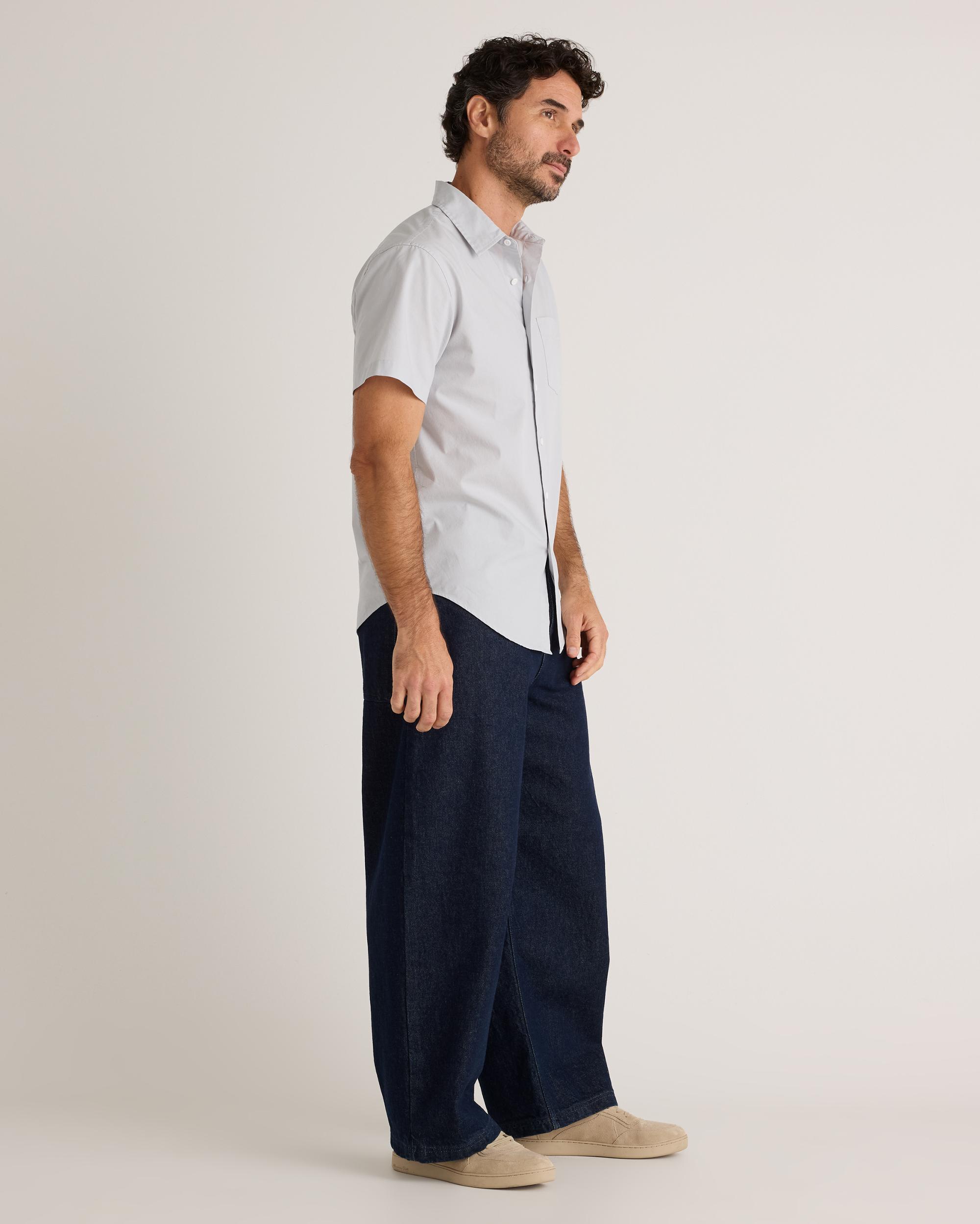 Quince | Men's Stretch Poplin Short Sleeve Shirt Organic Cotton Product Image