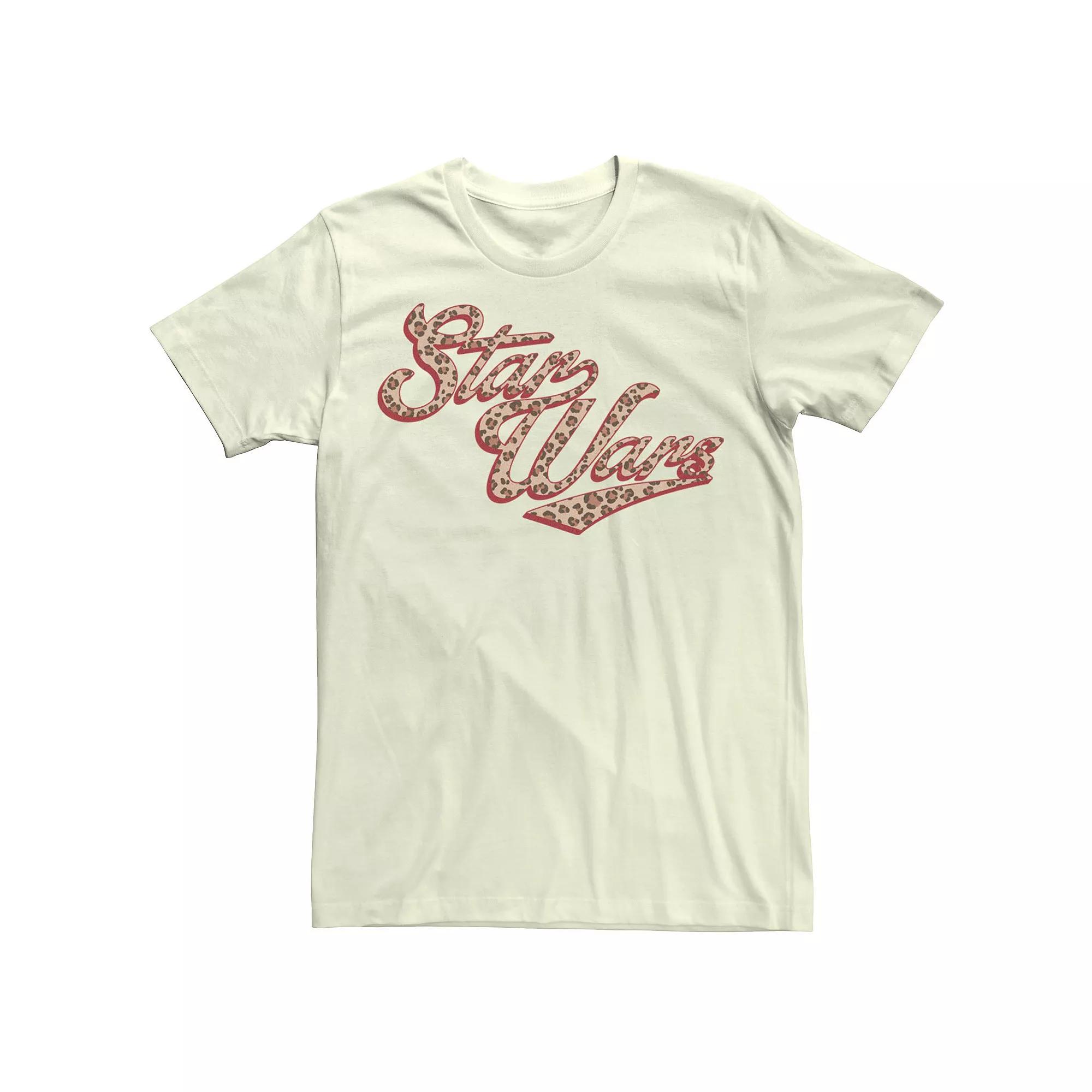 Men's Star Wars Cursive Cheetah Fill Logo Tee, Size: 3XL, Natural Product Image