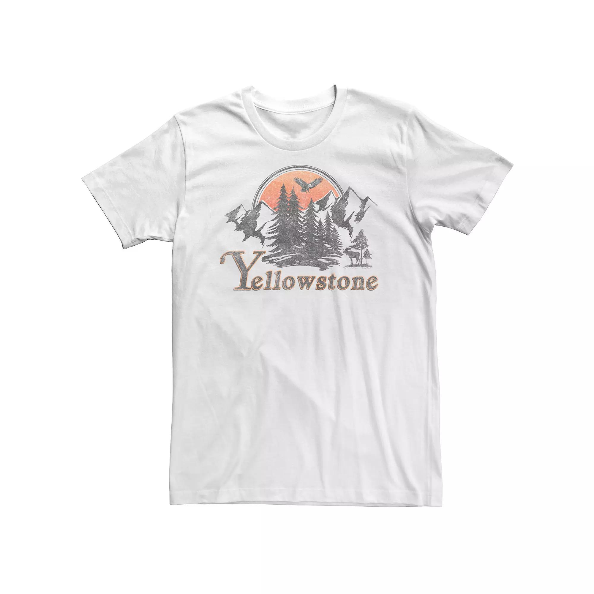 Big & Tall Yellowstone Mountains Graphic Tee, Men's,  Product Image