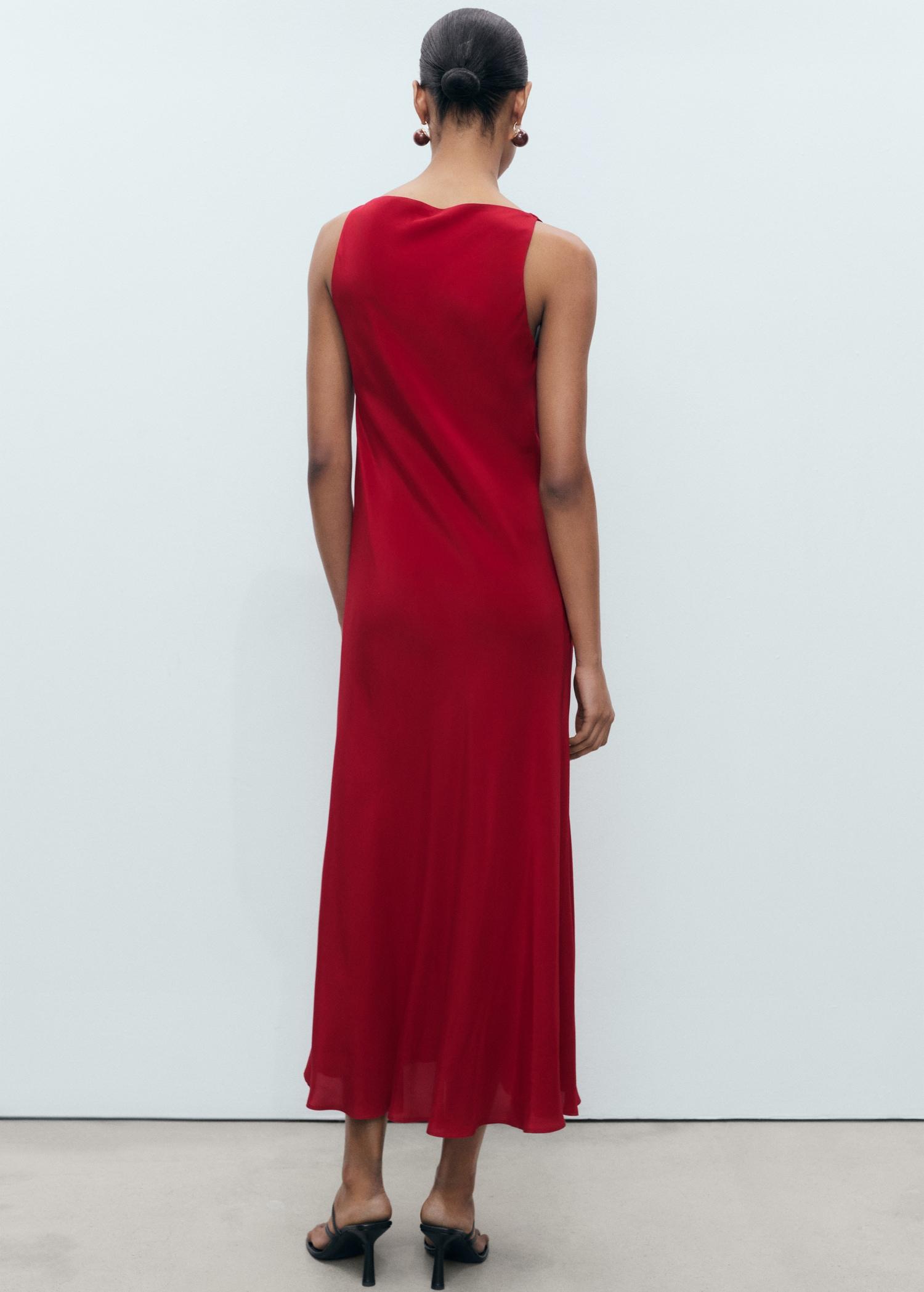 Satin midi dress - Women | MANGO USA Product Image