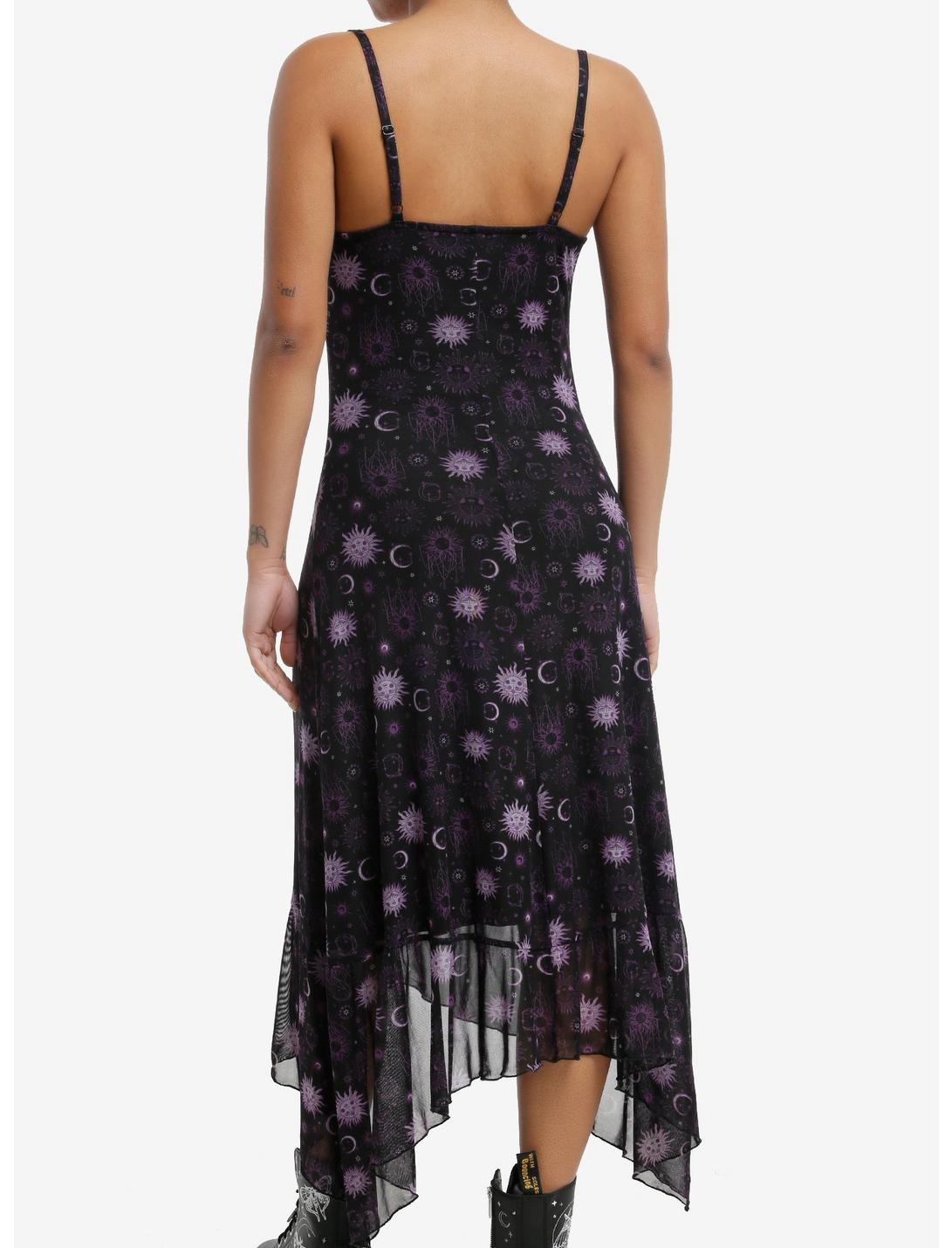 Cosmic Aura Purple Celestial Maxi Slip Dress Product Image