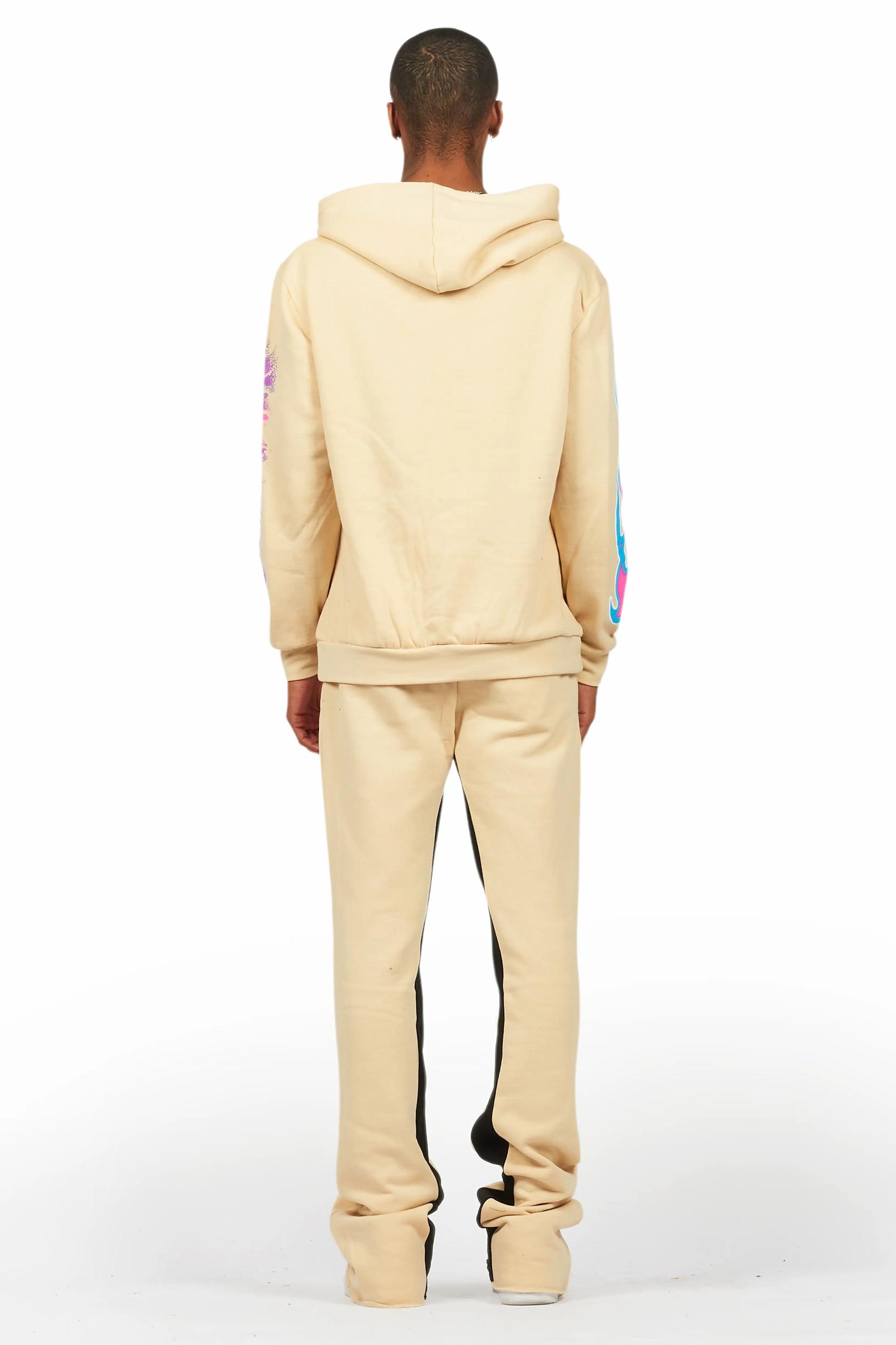 Beno Beige Hoodie/Baggy Track Pant Set Male Product Image