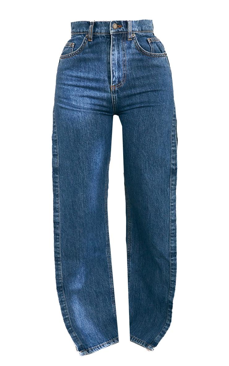 Shape Mid Blue Wash Extreme Split Detail Jeans Product Image