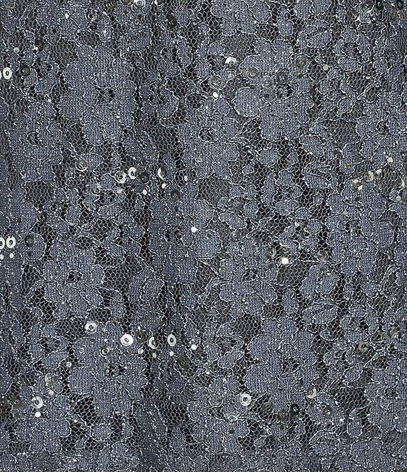 R & M Richards 3/4 Sleeve Sequin And Pearl Embellished Crew Neck Lace 3-Piece Pant Set Product Image