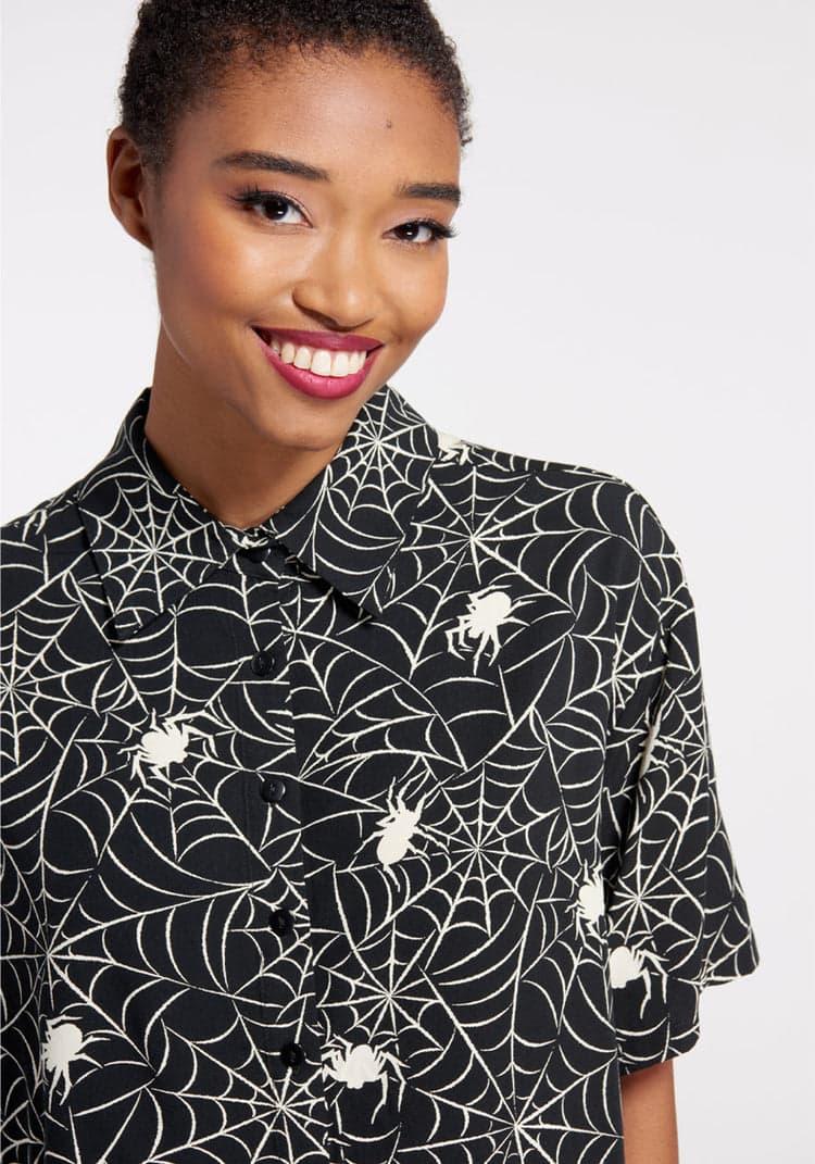 Web And Flow Button-Up Blouse Product Image