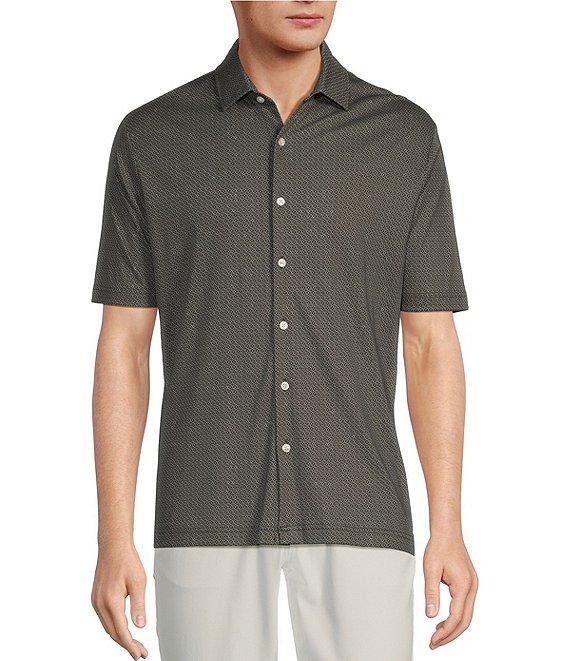 Hart Schaffner Marx HartSoft Short Sleeve Mini Print Coatfront Shirt Product Image