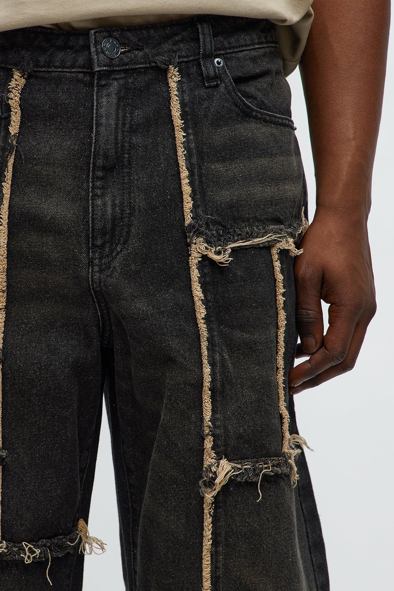 What The Fray Straight Jeans - Black Wash Male Product Image