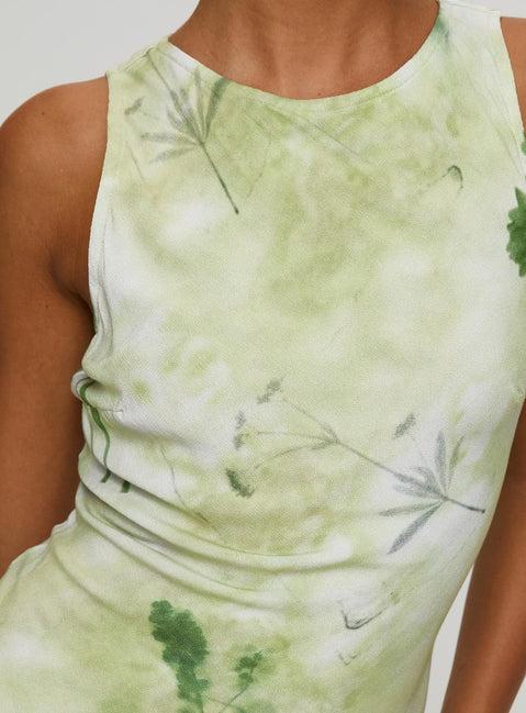 Vivre Mini Dress Green Floral Product Image