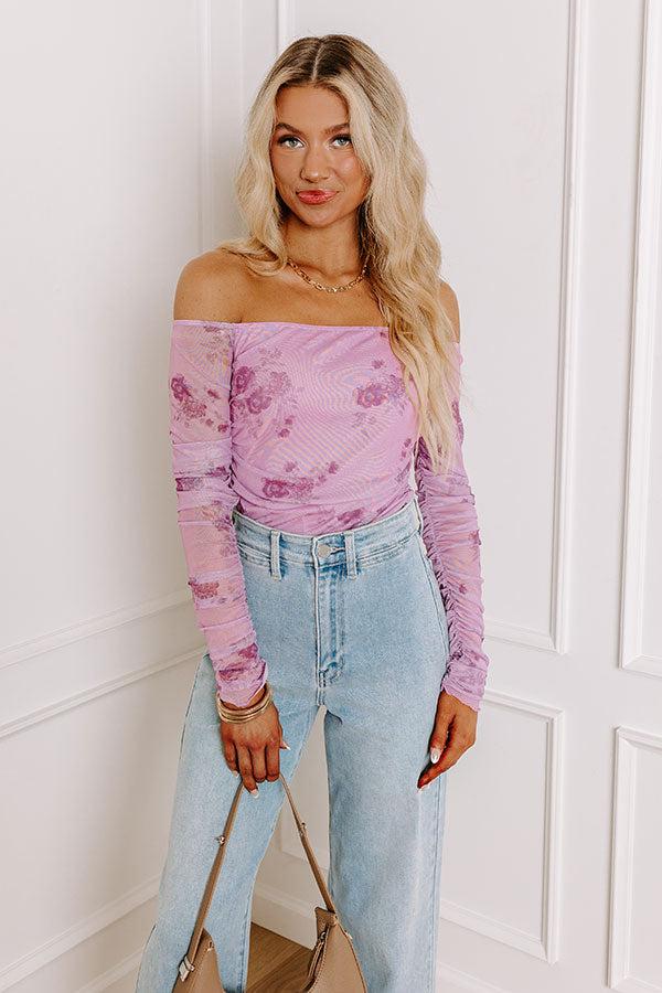 Flirty Feels Floral Mesh Top Product Image