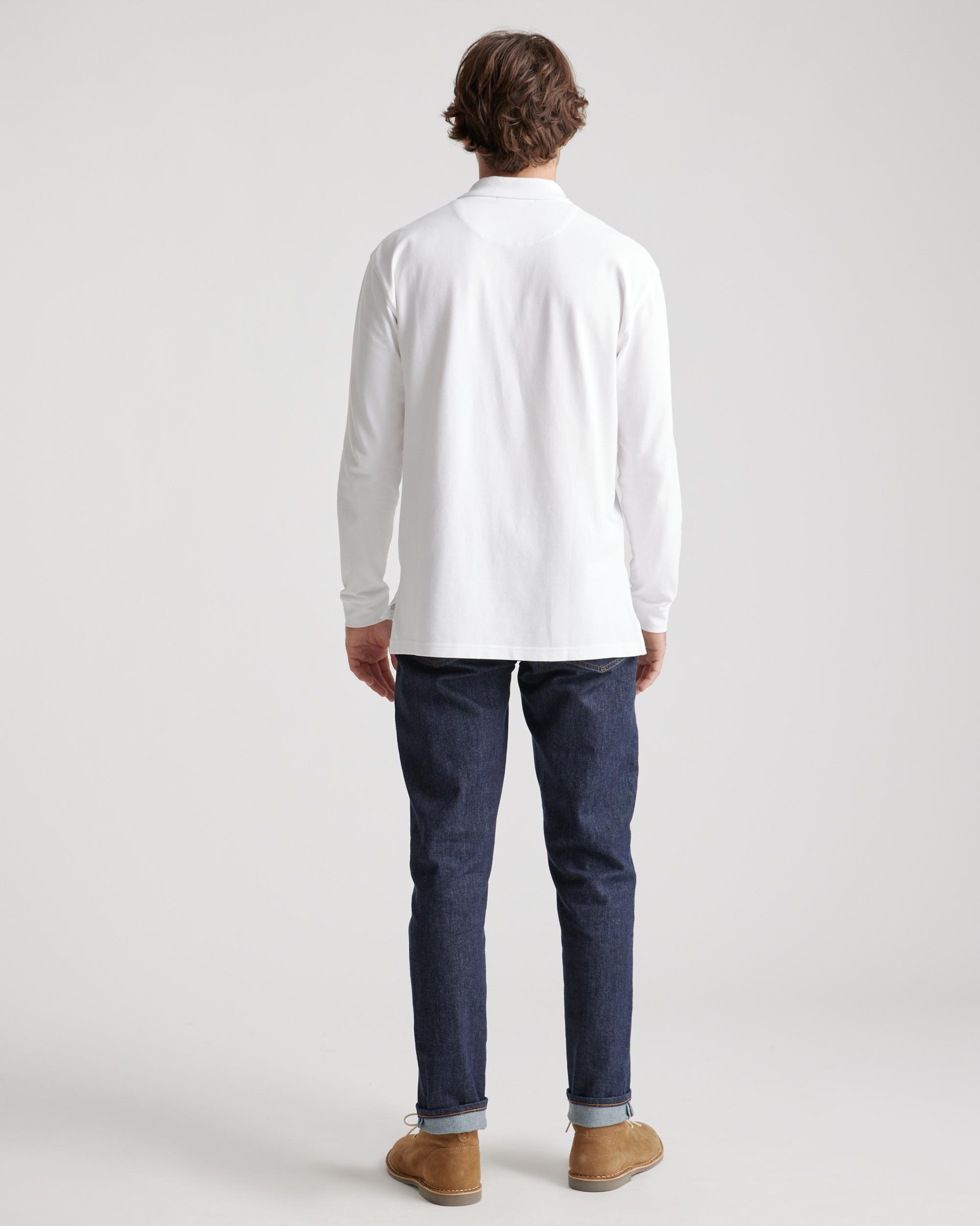 Quince | Men's Long Sleeve Pique Polo Organic Cotton Product Image