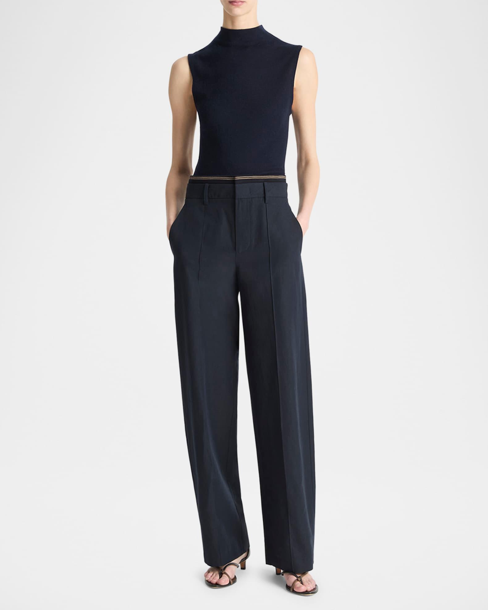 High-Rise Rib-Trim Trousers Product Image