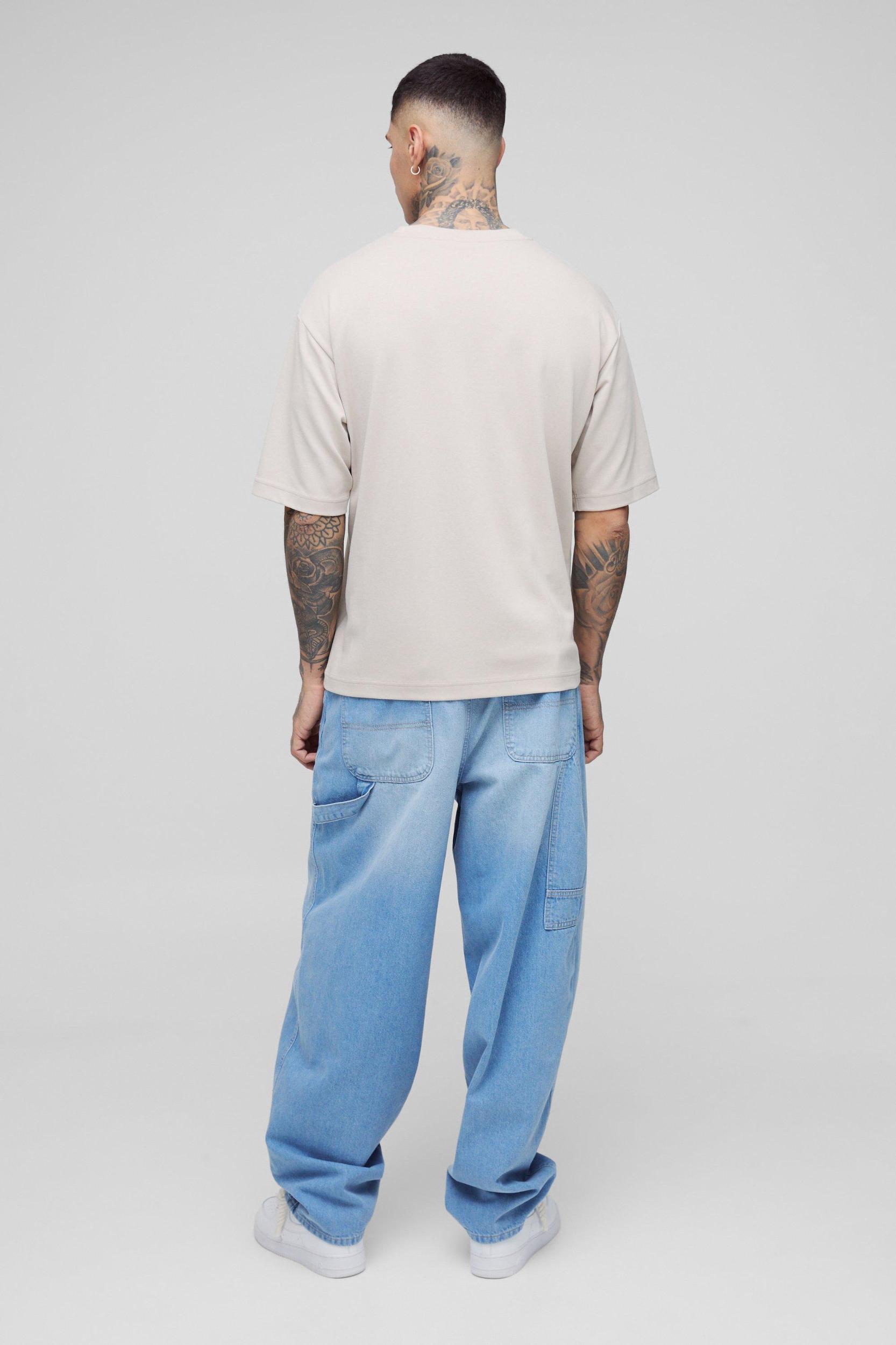 Tall Adjustable Waist Balloon Fit Carpenter Jeans | boohooMAN USA Product Image