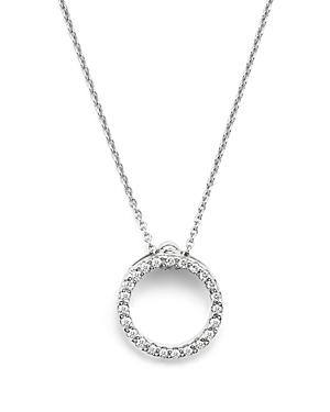 Womens Tiny Treasures 0.11 TCW Diamond & 18K White Gold Petite Circle Pendant Necklace Product Image