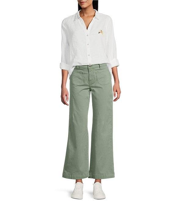 Tommy Bahama Flora Riviera Long Sleeve Notch Collar Button Front Blouse Product Image