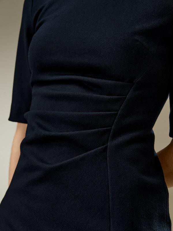 LILYSILK Wool Dress Womens - Navy Blue Merino Wool - Soft Short Sleeve Dress 10 Product Image