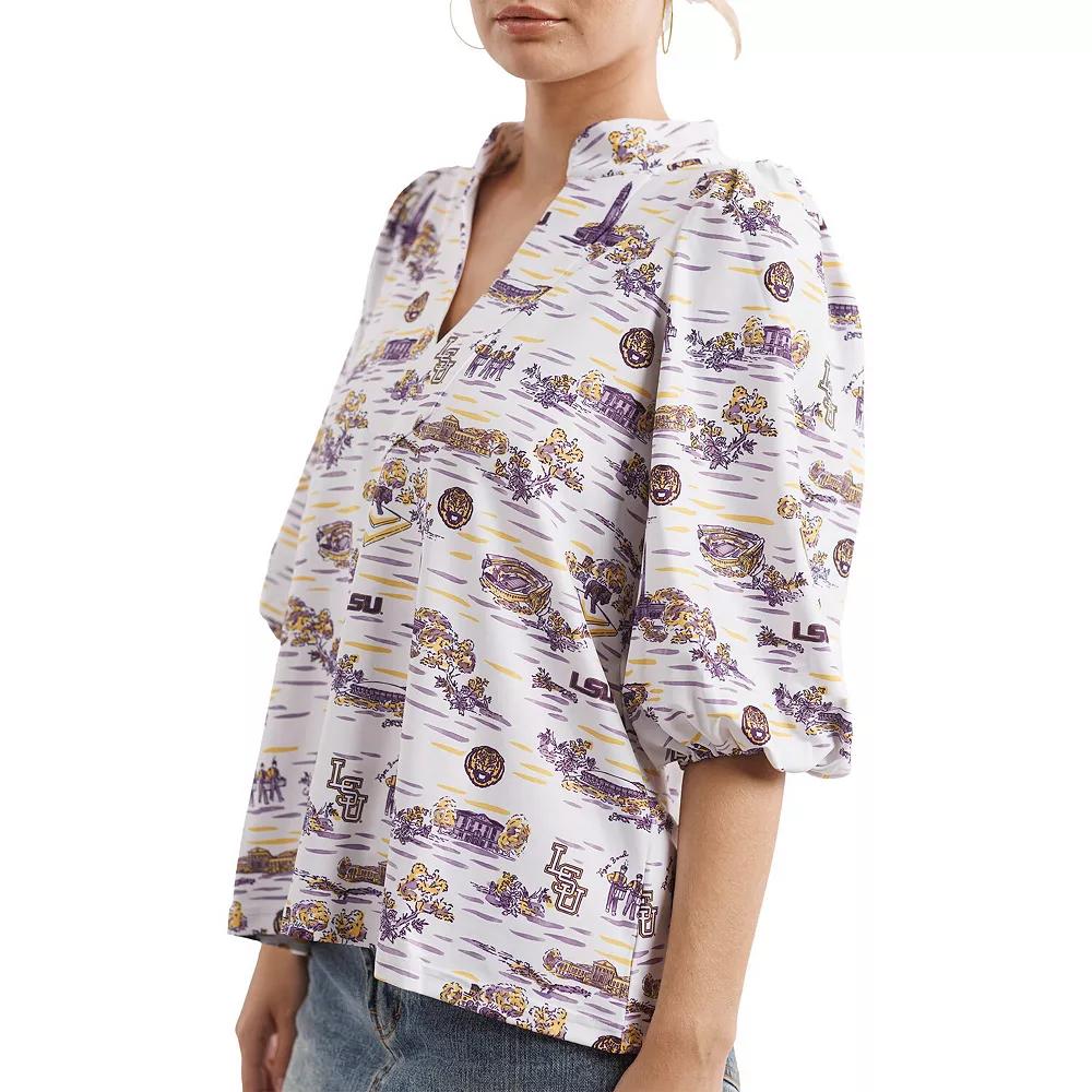 Women's Smith & Quinn Purple/White LSU Tigers Tailgate Collection Eliza Top, Size: XS Product Image