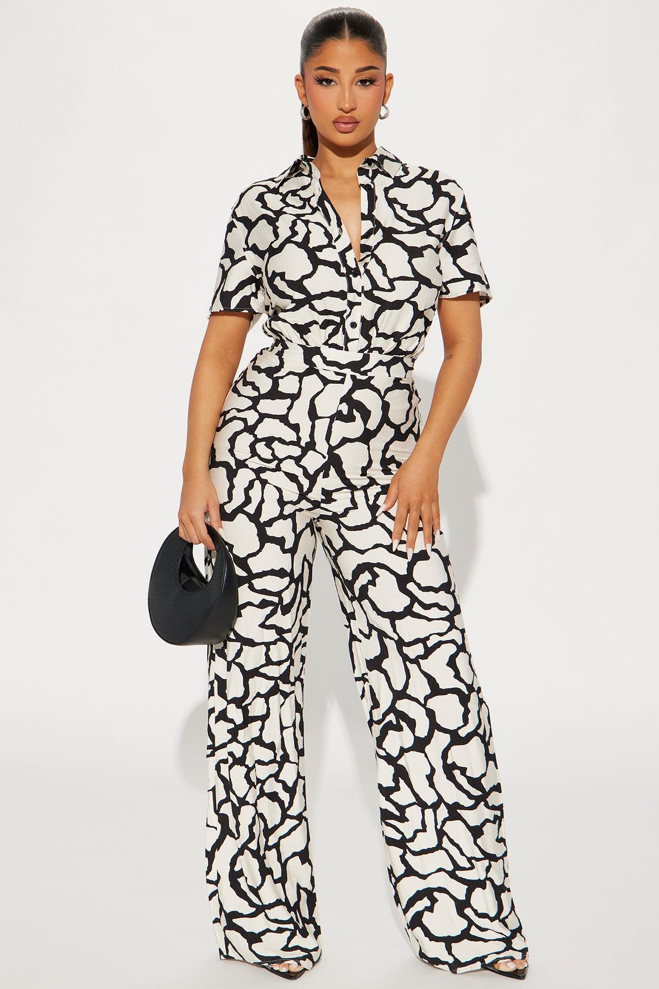 Leila Jumpsuit - White/Black Product Image