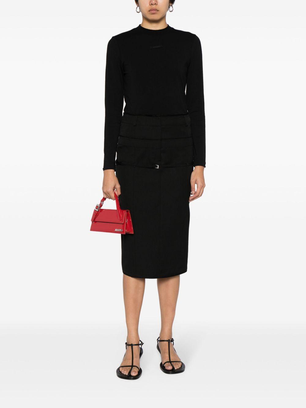 JACQUEMUS Top Le T-shirt Gros Grain In Cotone Stretch In Black Product Image