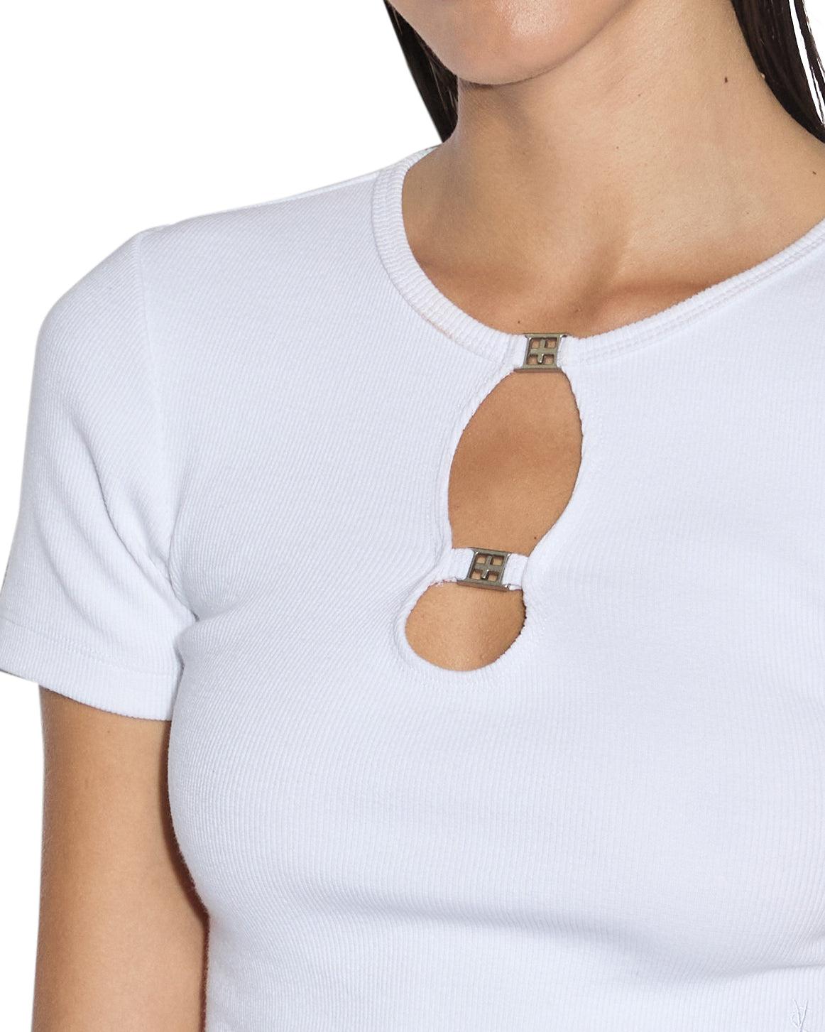 2 CHARM SS TEE WHITE Female Product Image