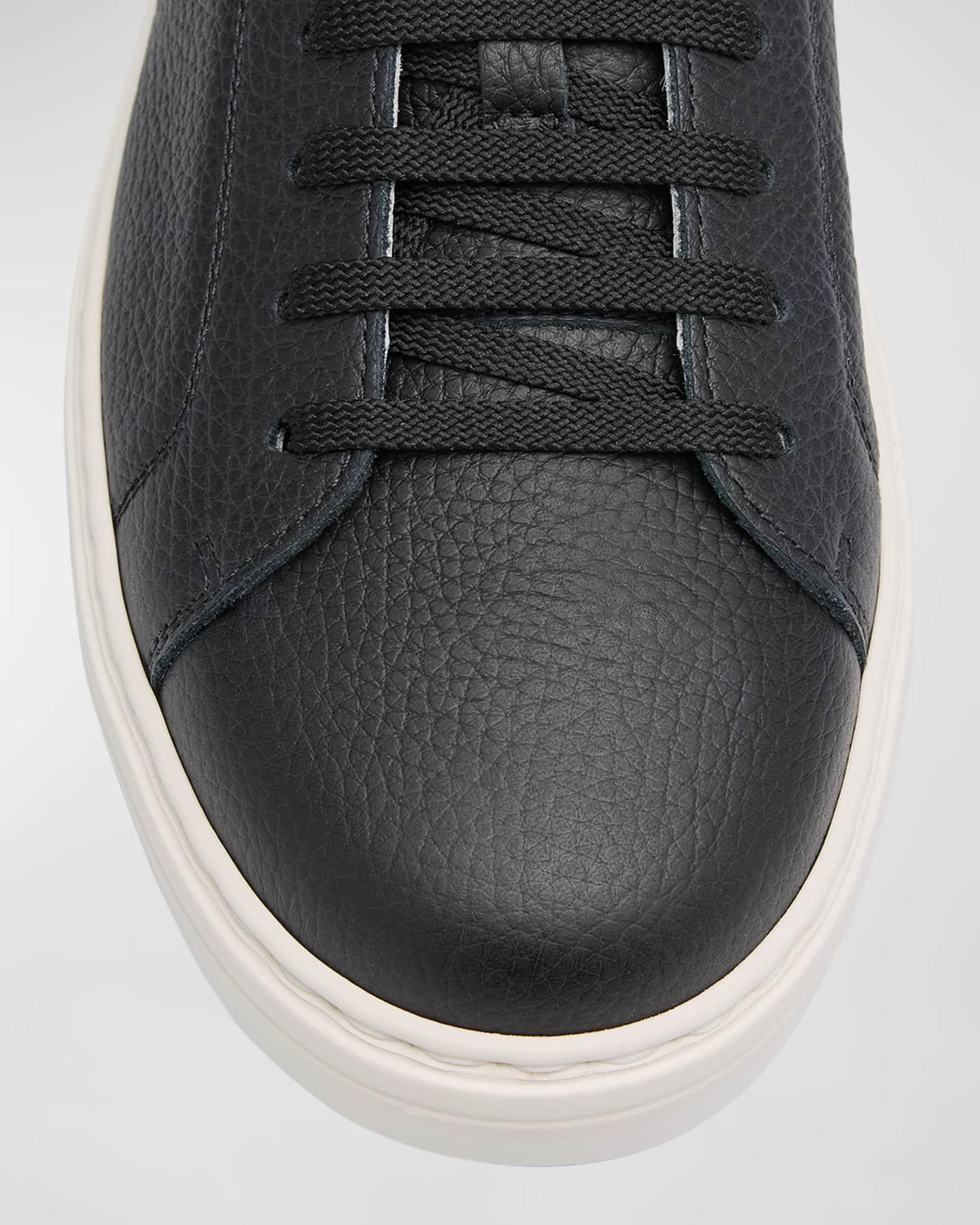 Men's Grained Calfskin Low-Top Sneakers Product Image