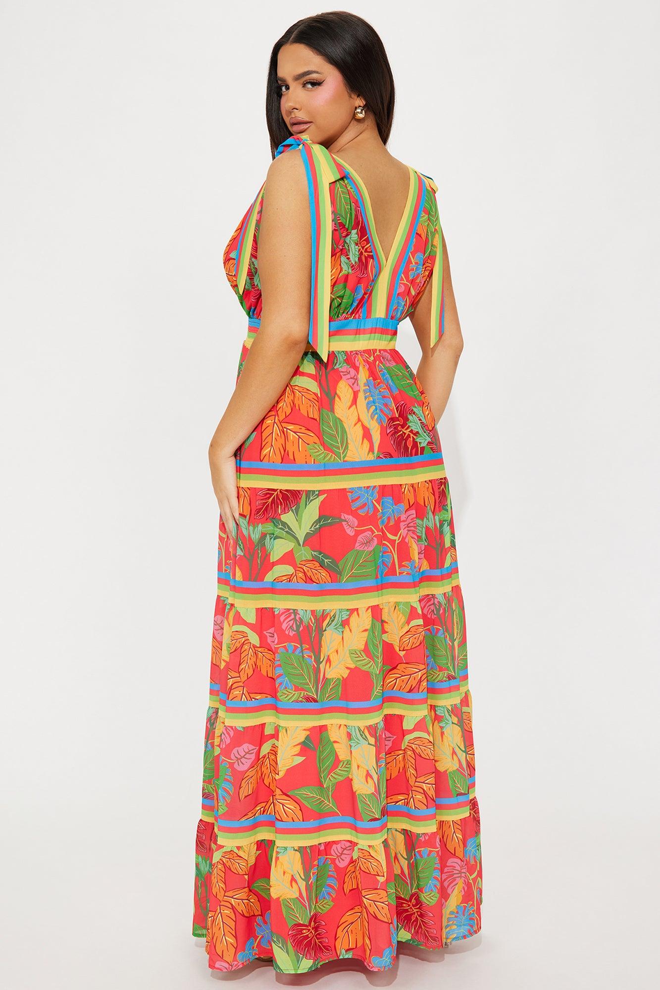 Barbados Maxi Dress - Red/combo Product Image