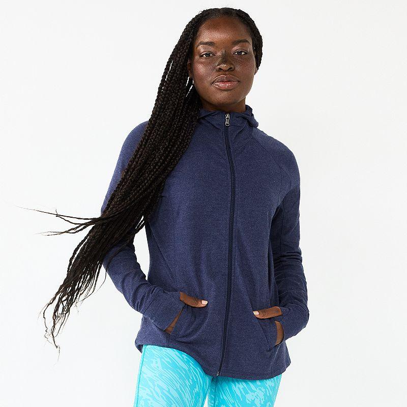 Women's Tek Gear® Essential Hooded Jacket, Size: Small, Blue Romance Product Image