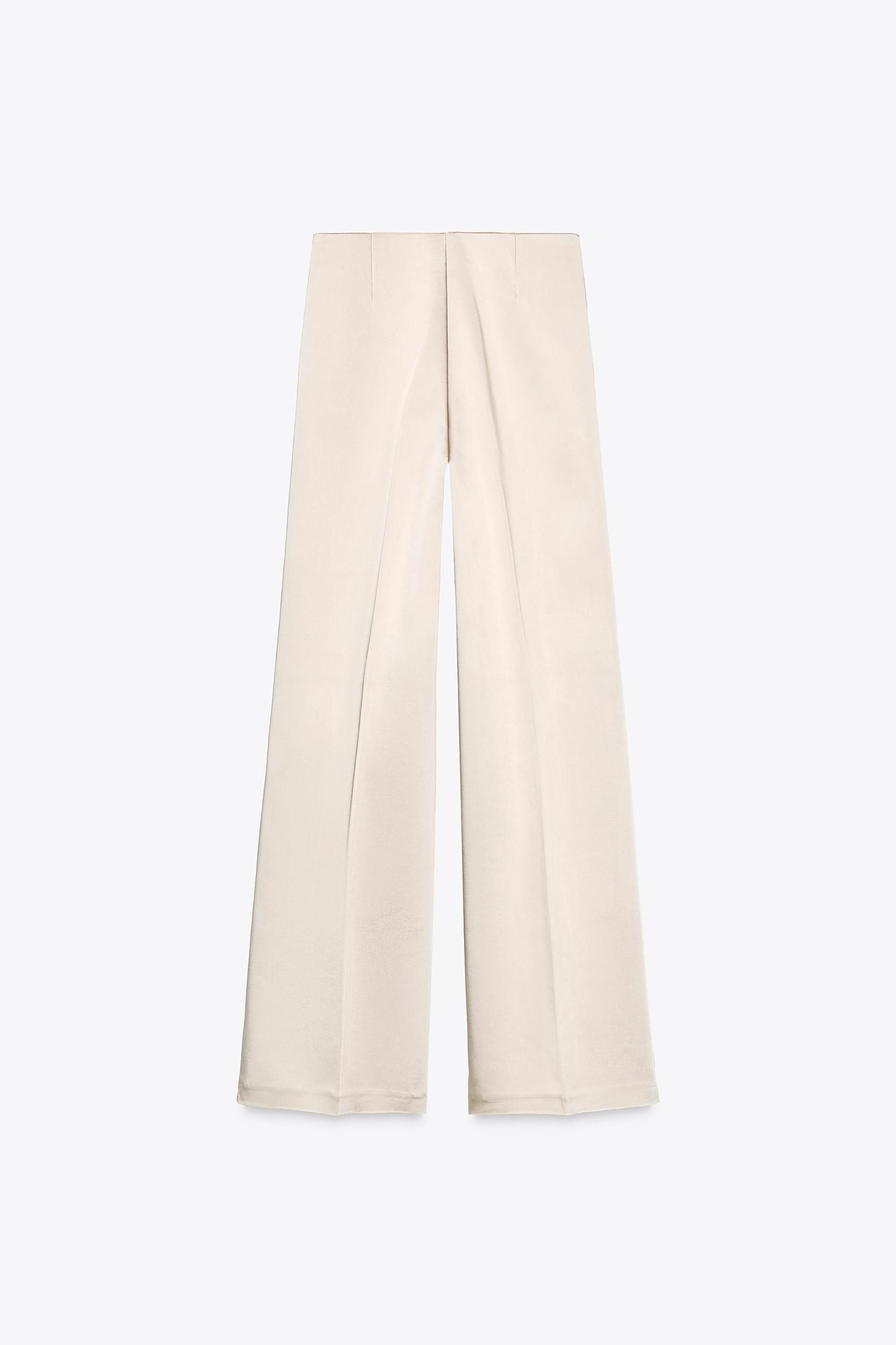 HIGH-WAISTED SATIN PANTS Product Image