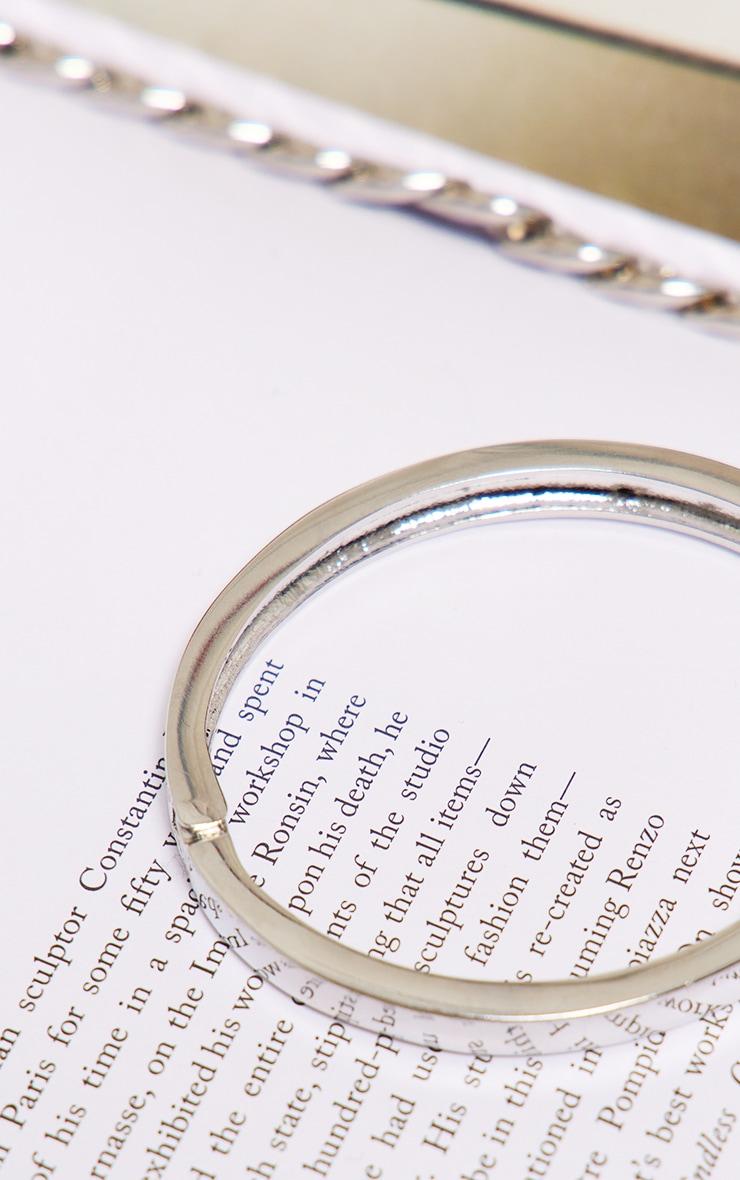 Silver Chunky Clasp Bangle Product Image