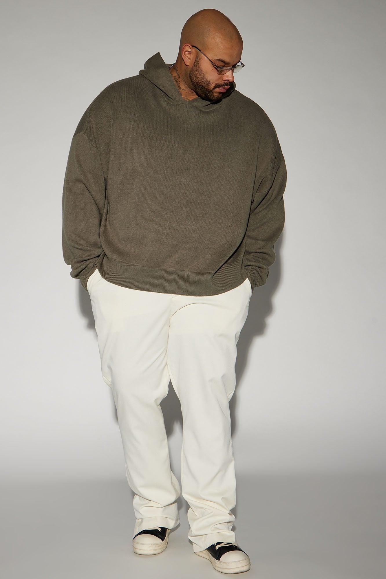 In My Feels Heavyweight Cropped Sweater Hoodie - Olive Product Image