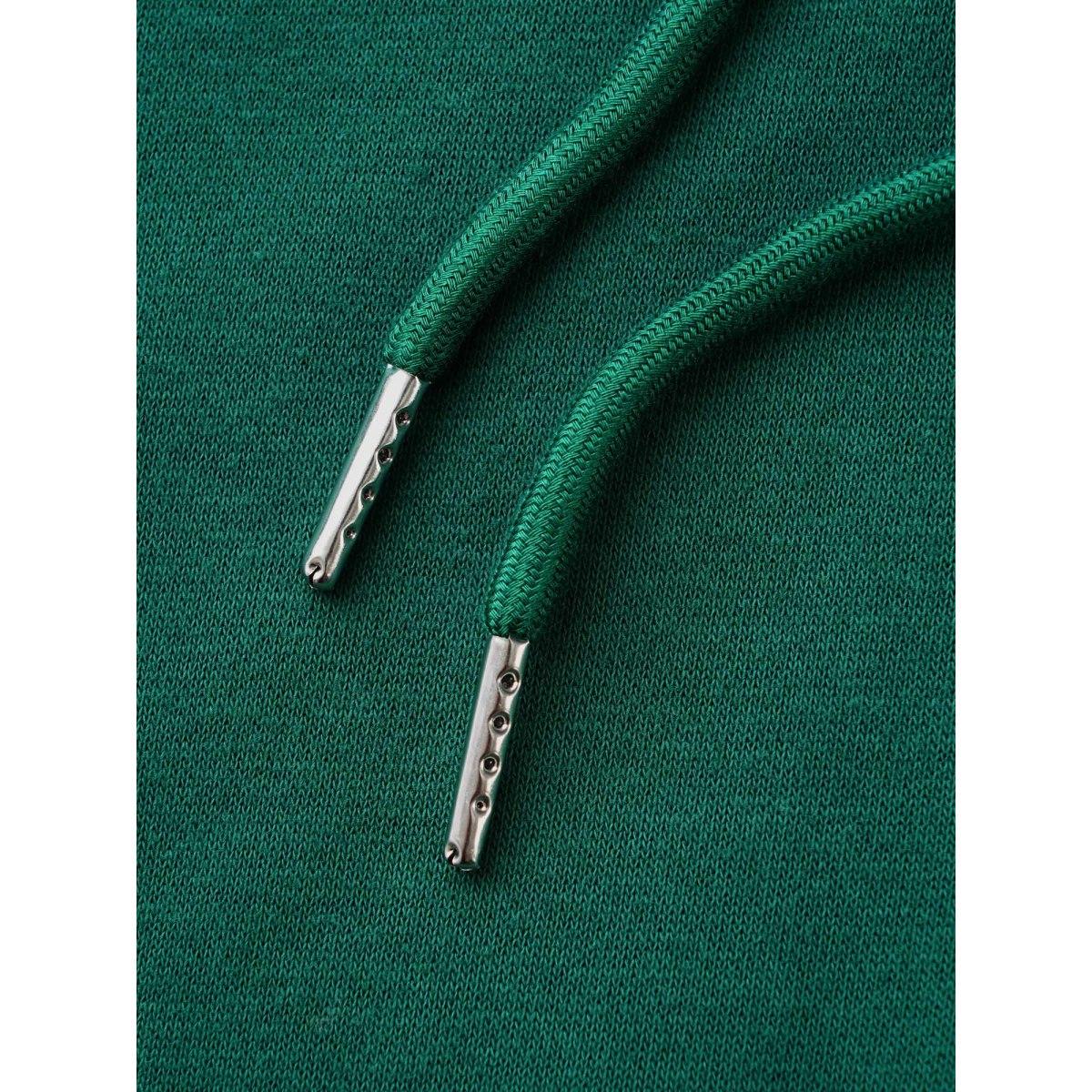 Plus Size Contrast Stitch Hooded Drawstring Sweatshirt Women DarkGreen Casual Topstitching Loose Non Everyday Sweatshirts BloomChic 18-20/2X Product Image