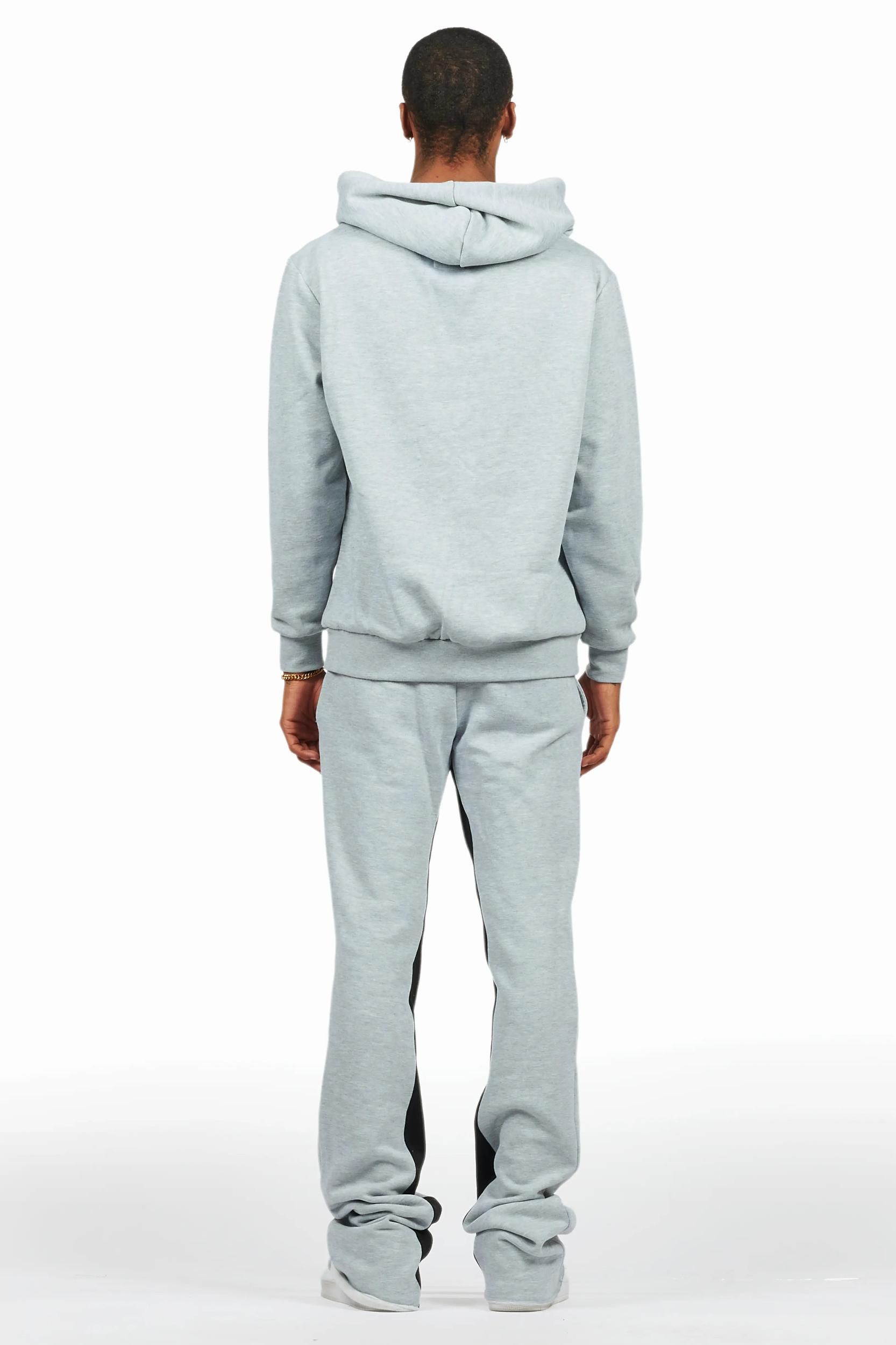 Mallor Heather Grey Baggy Stacked Hoodie Track Set Male Product Image