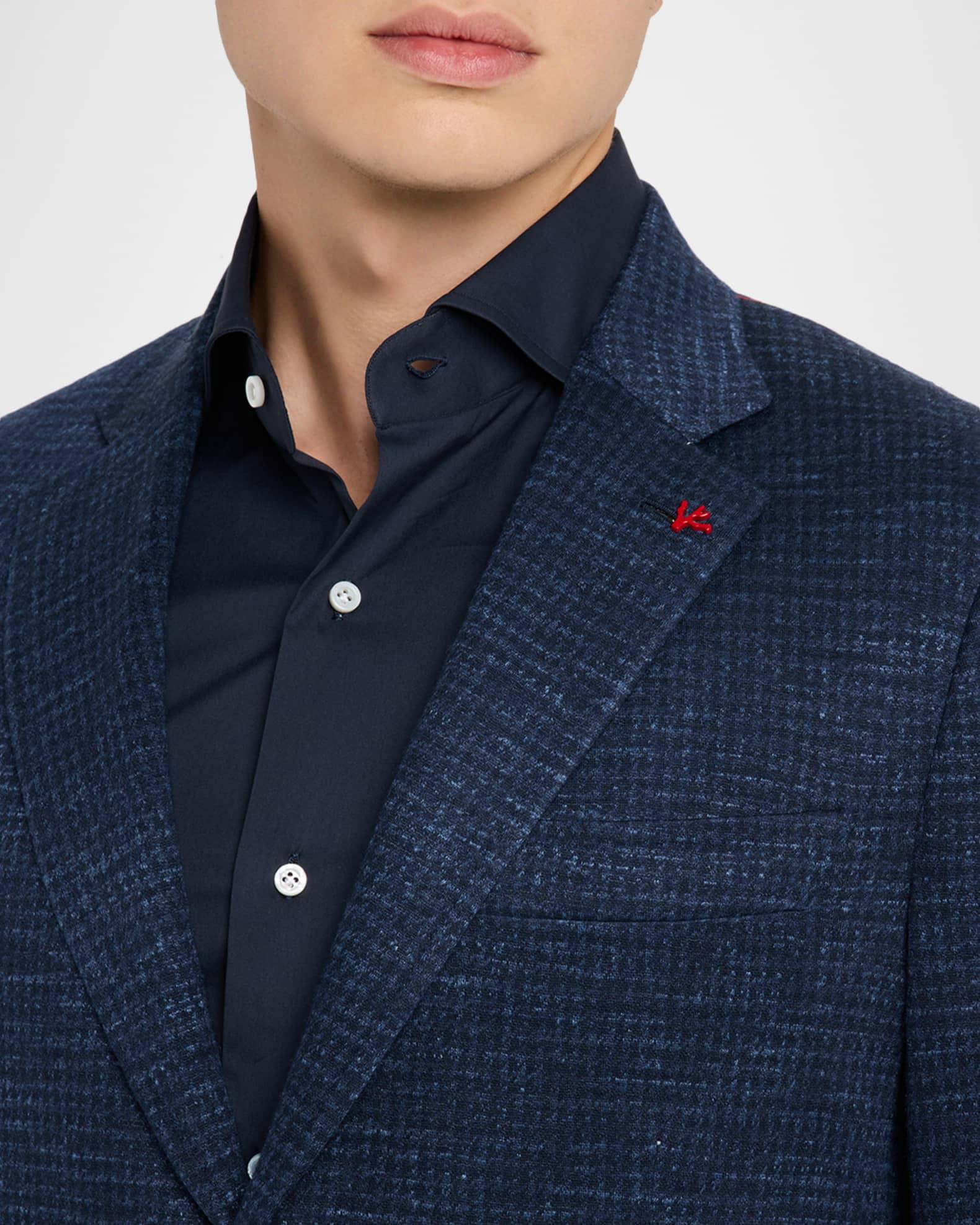 Men's Houndstooth Wool-Blend Jersey Blazer Product Image