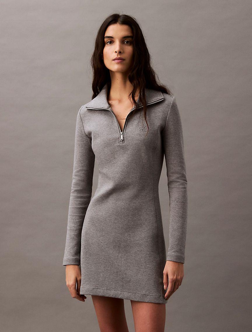 Scuba Zip Collar Mini Dress Product Image