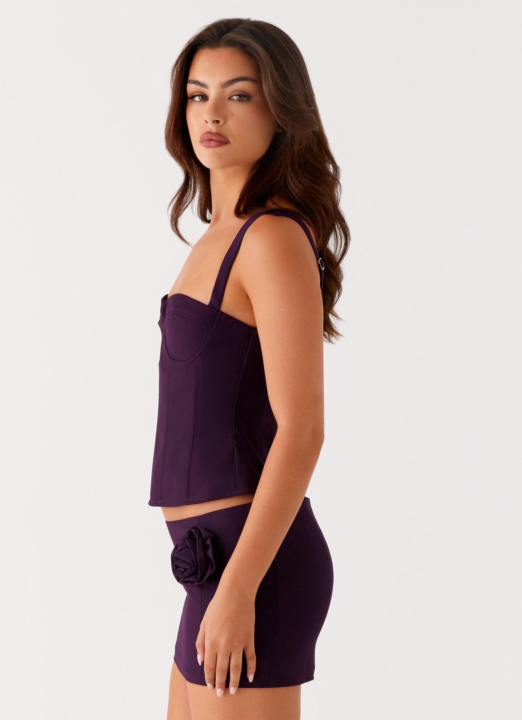 Campbell Corset Top - Plum Product Image