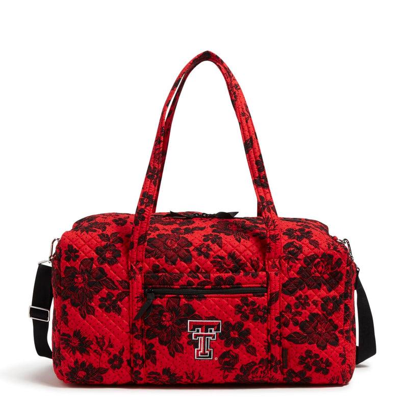 Vera Bradley Collegiate Large Travel Duffel Bag Women in Red/Black Rain Garden with Texas Tech University Logo Product Image
