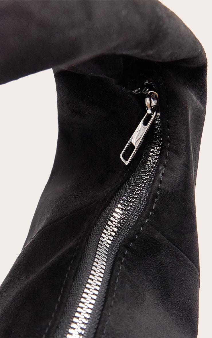 Black Oversized Faux Suede Tote Bag Product Image