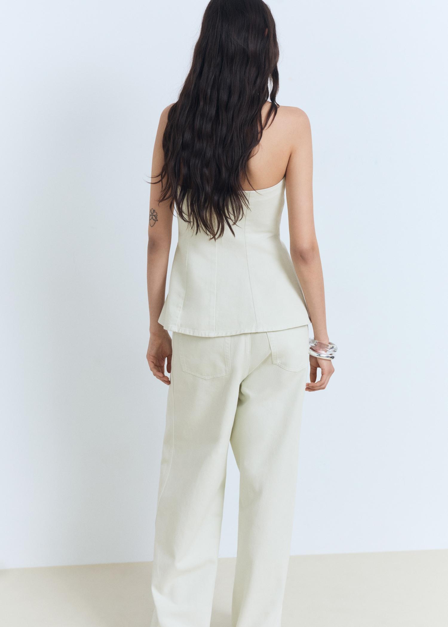 Strapless flared top - Women | MANGO USA Product Image