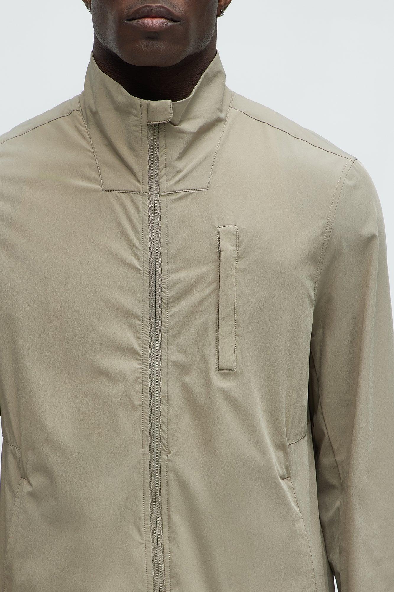 Lightweight Stretch Running Windbreaker Jacket - Taupe Product Image