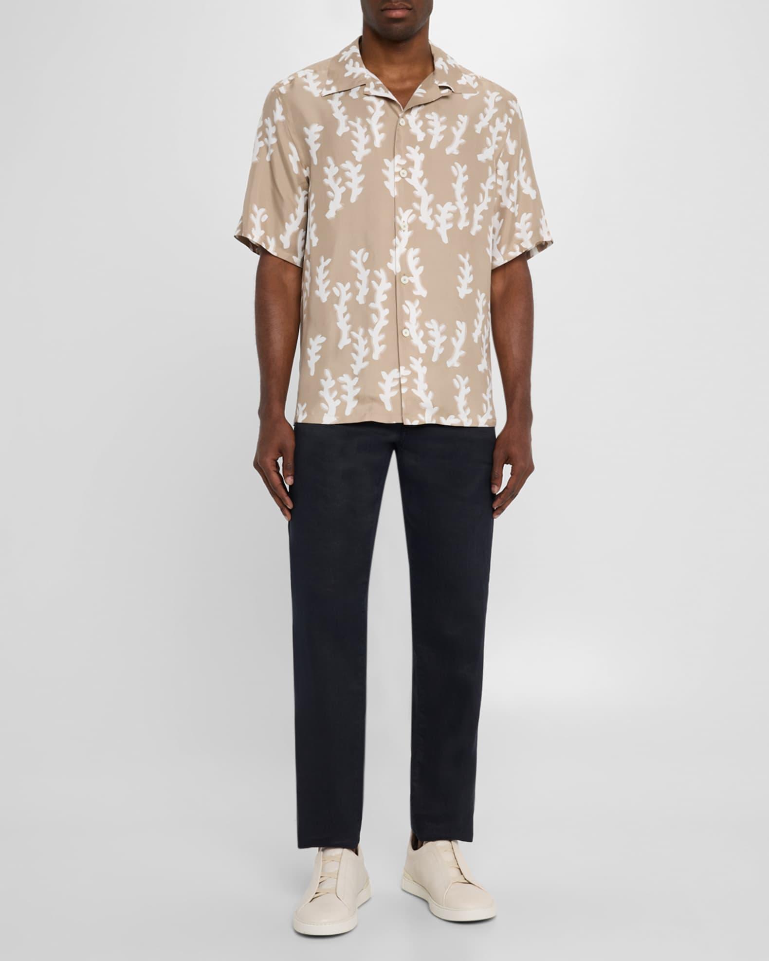Men's Oasi Linen Printed Short-Sleeve Shirt Product Image