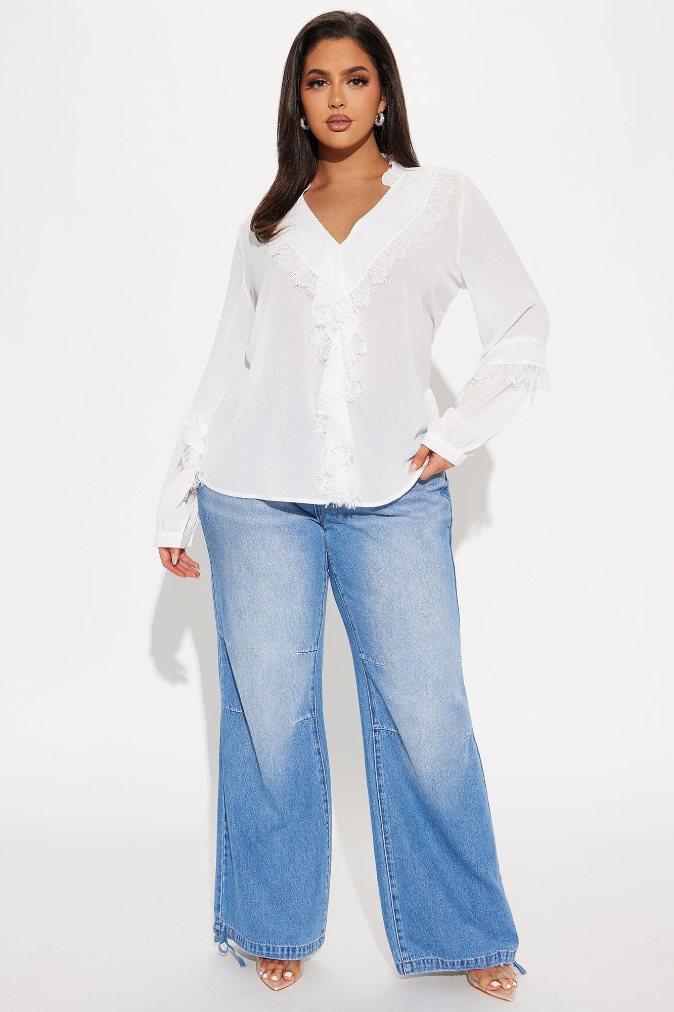 Leona Ruffle Top - White Product Image