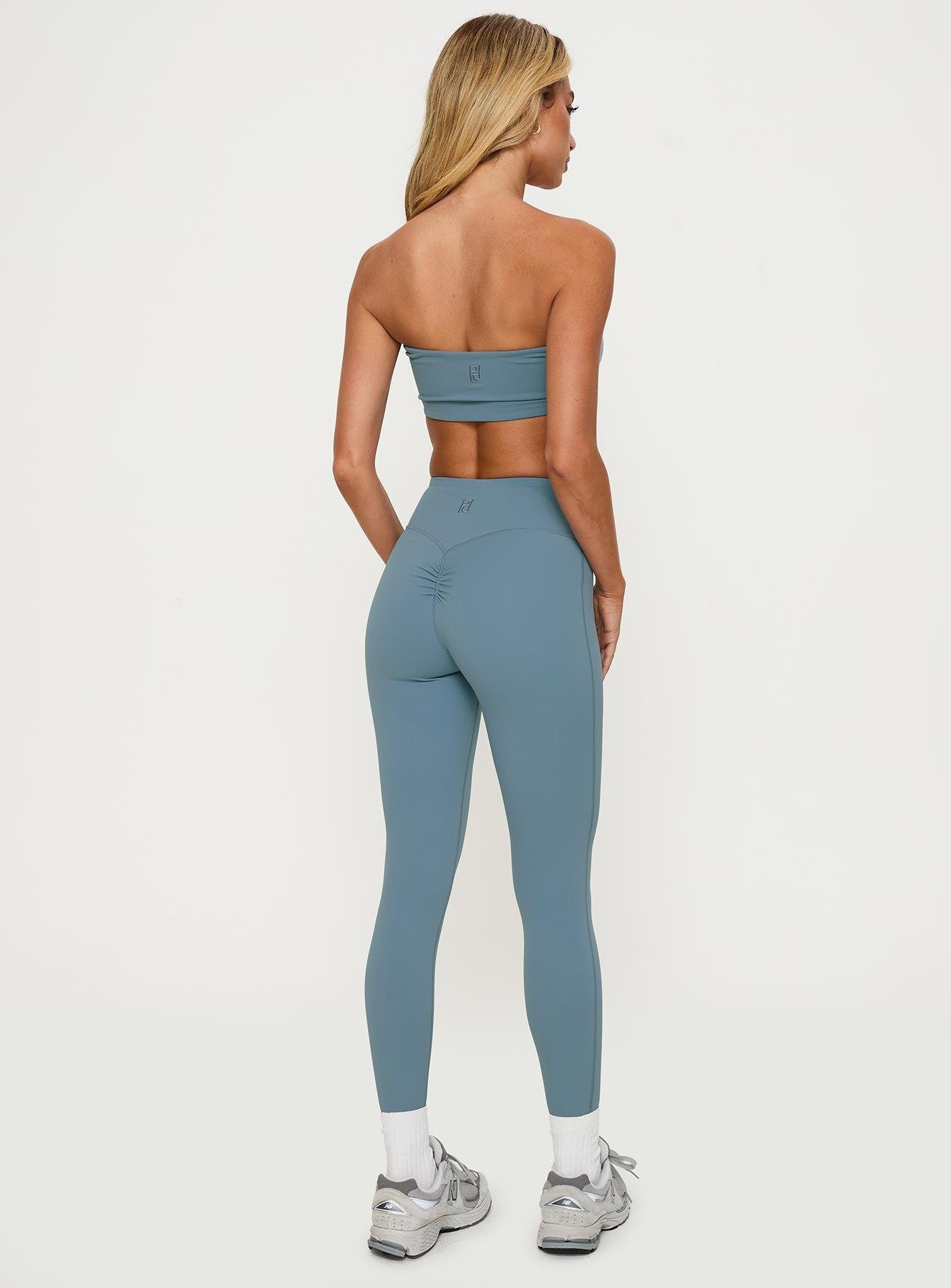 Dellah Ruched Back Leggings Blue Product Image